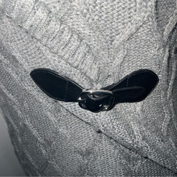 Calvin Klein Gray Cable Knit Shift Sweater Dress S Winter Cozycore Corporate - Picture 10 of 11